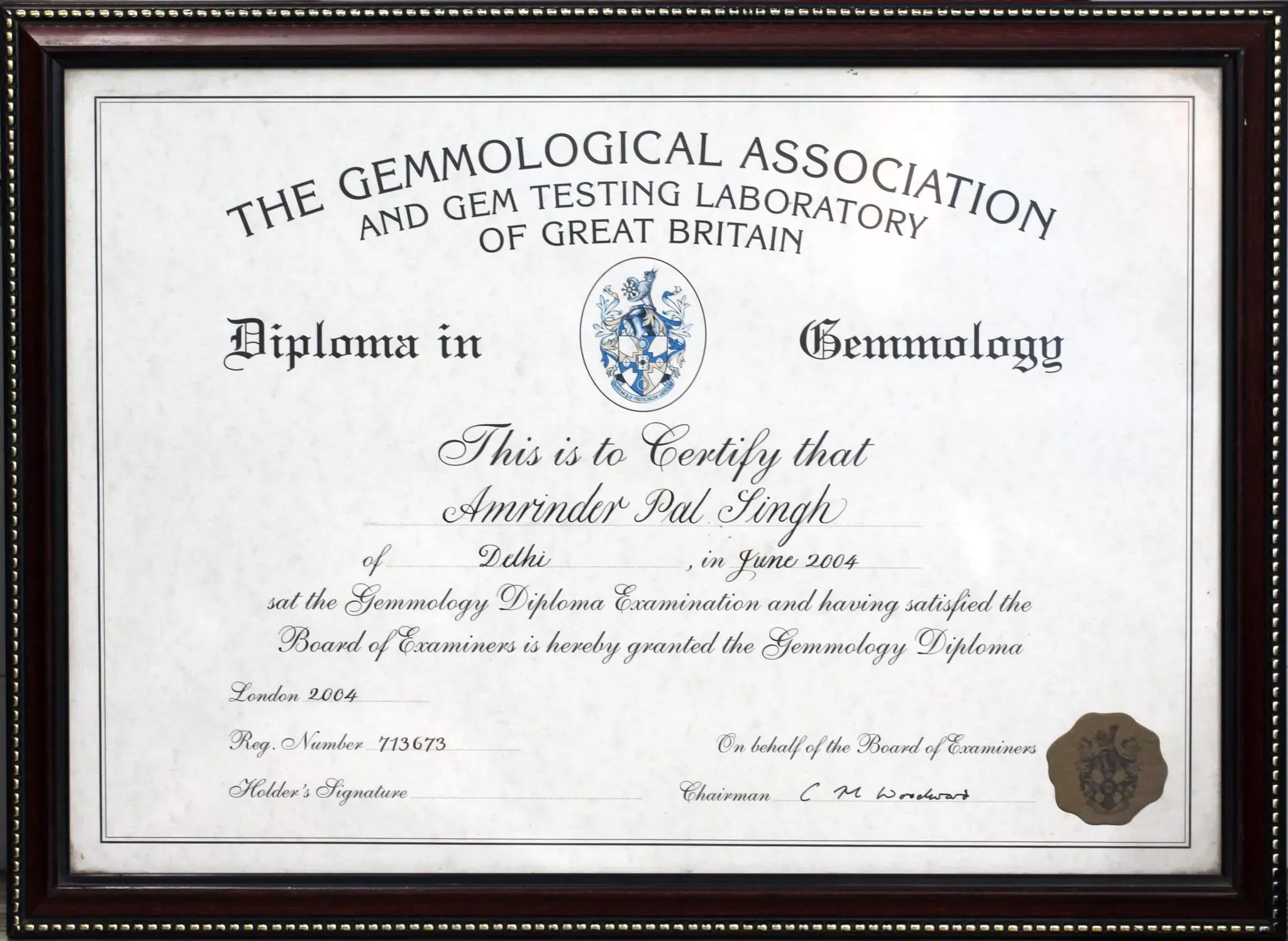 F.G.A. London Certificate